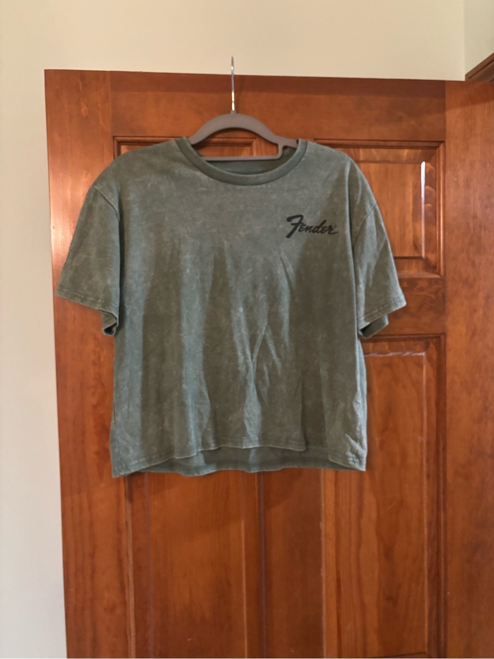 Fender Washed Olive Green Short Sleeve Logo Tee